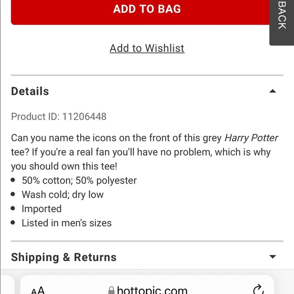 Harry Potter Shirt - Picture 5 of 5